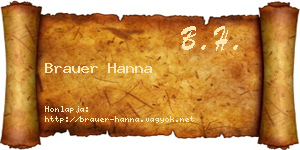 Brauer Hanna névjegykártya
